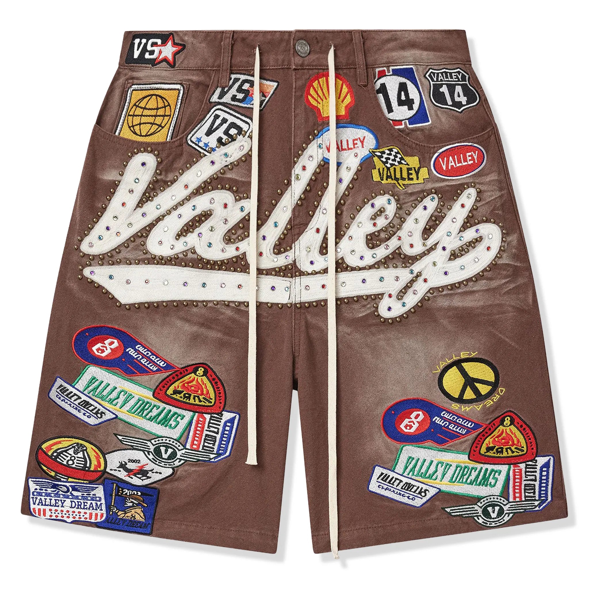 Front View of Vale Forever Valley Dreams 1980s Brown Jorts